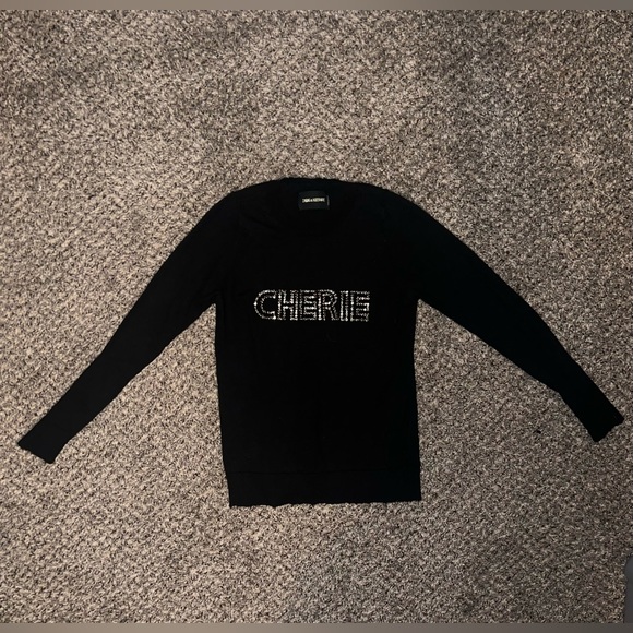 Zadig & Voltaire Cashmere Long Sleeve Sweater with Cherie Logo women’s - Picture 4 of 12